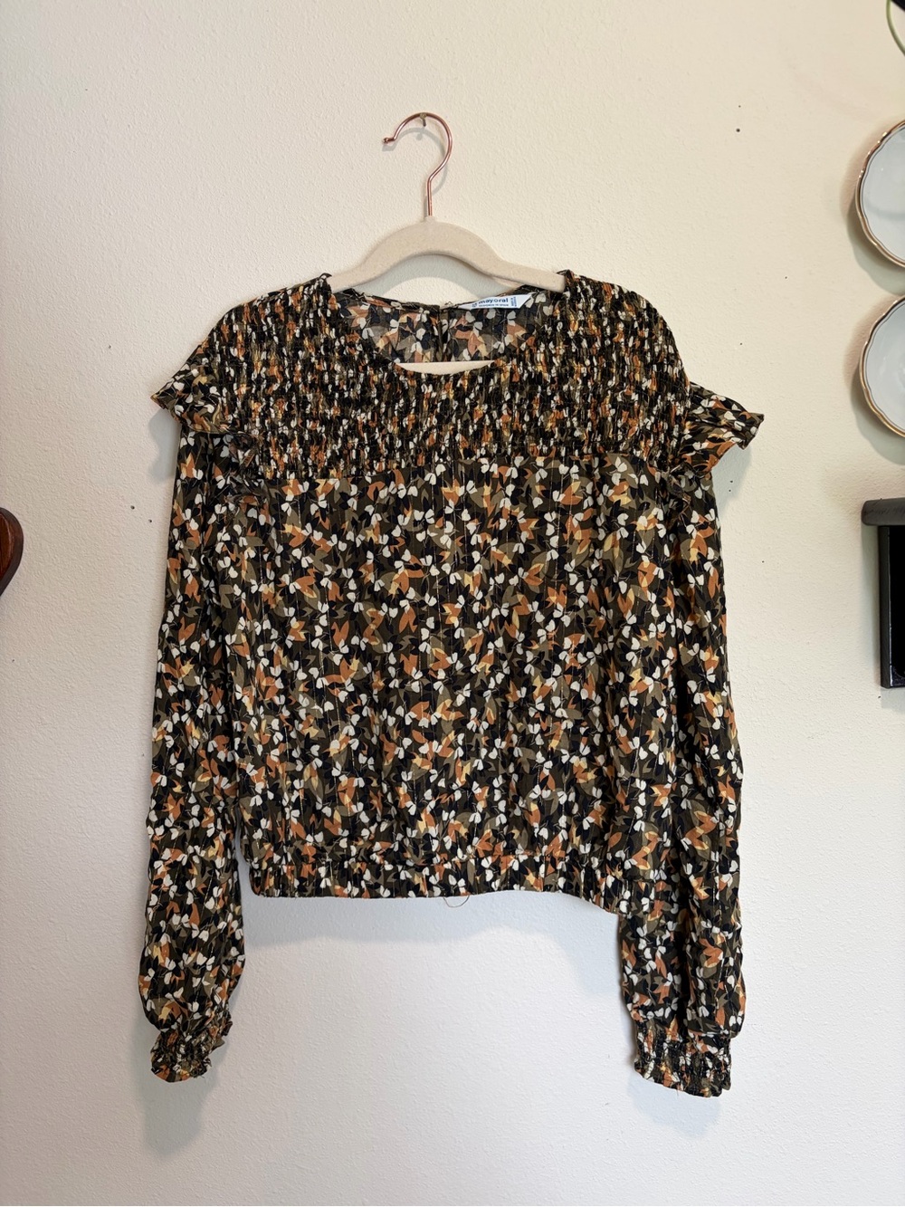 Girls Floral Long Sleeved Top